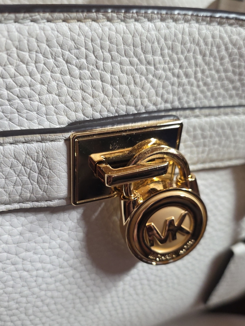 Michael Kors White Pebbled Leather Crossbody Hamilton Traveler Nwt - Picture 3 of 16
